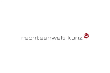 Rechtsanwalt Helmut Kunz
 Corporate Design, Logo, Visitenkarten, Briefpapier, Folgeblatt, C5/6 Kuvert, Stempel, Türschild, Homepage